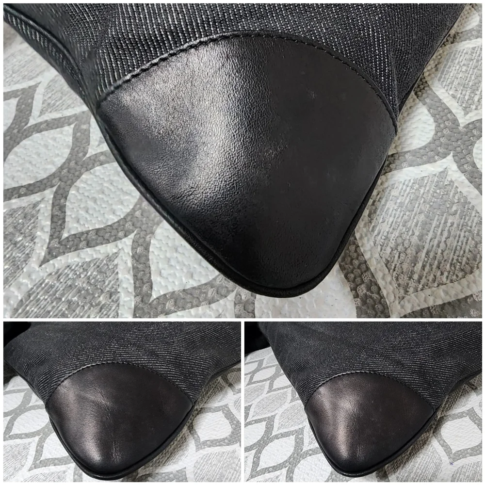 GUCCI Vintage Jackie Hobo Denim Bag Black